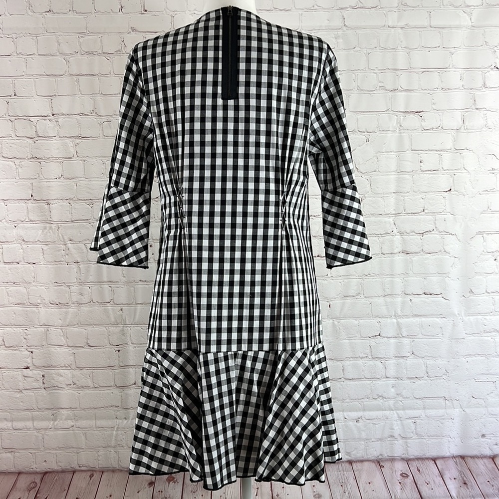 Anthropologie The Korner Black White Gingham Dress Size Large NWT - Picture 2 of 13